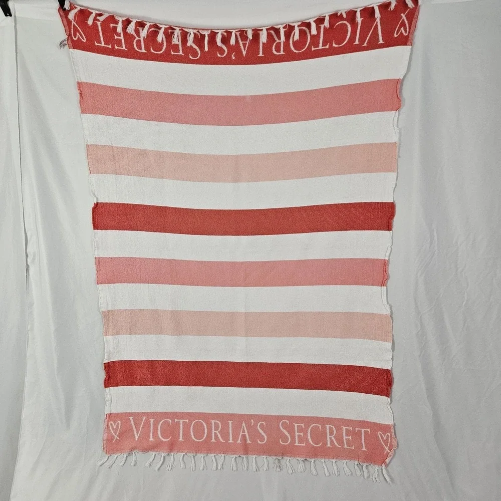 Victoria's Secret Beach Towel Blanket Fringed Vintage 60